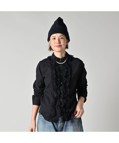 45R(フォーティファイブアール)の「インドカディのチュールフリルブラウス(その他・レディース・92-クロ・02-M/03-L)」の4枚目の写真