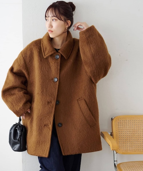 DISCOAT（ディスコート）の「ステンカラーシャギーミドルコート