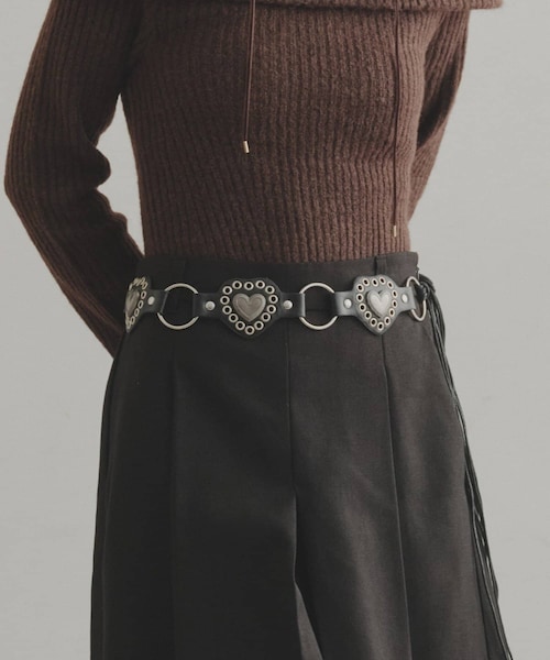 Lattice（Lattice）の「ウェスタンハートコンチョベルト（ベルト・レディース・ブラウン/ブラック・FREE）」の2枚目の写真