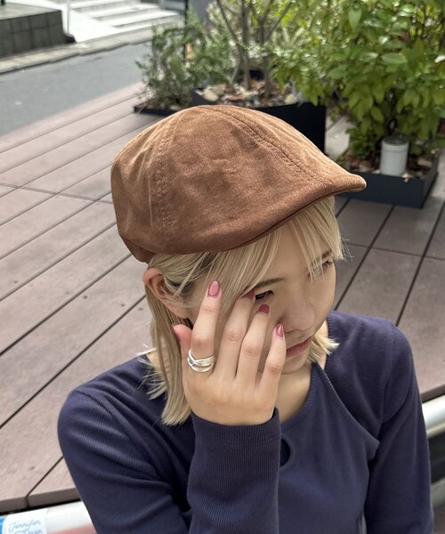 Lattice（Lattice）の「コーデュロイハンチングキャップ（ハンチング/ベレー帽・レディース・ベージュ/ブラウン・FREE）」の2枚目の写真