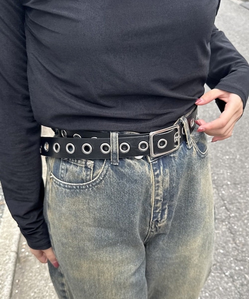 Lattice（Lattice）の「アイレットベルト（ベルト・レディース・ブラウン/ブラック・FREE）」の2枚目の写真