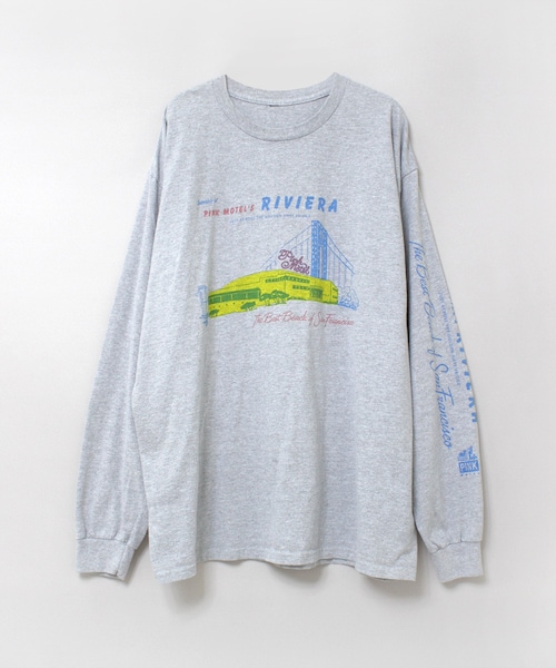 RNA（アールエヌエー）の「M2559 PINK MOTELリビエラプリントロンT（トップス・レディース・ホワイト/杢グレー/ピンク）」の2枚目の写真