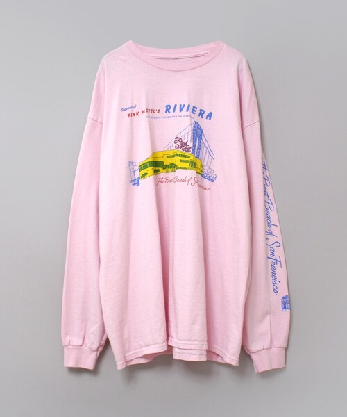 RNA（アールエヌエー）の「M2559 PINK MOTELリビエラプリントロンT（トップス・レディース・ホワイト/杢グレー/ピンク）」の3枚目の写真