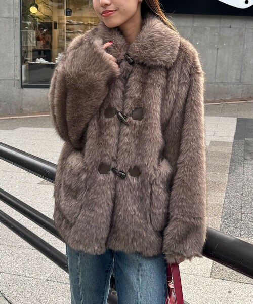 CIAOPANIC（チャオパニック）の「ダッフルボタンファージャケット（ジャケット/アウター・レディース・ホワイト/キャメル/ブラウン・ONE）」の2枚目の写真