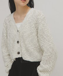 KBF | スラブMIXショートカーディガン(ニット/セーター)