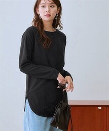 nissen | カットジョーゼット裏起毛前後２WAY抜け感トップス(Tシャツ/カットソー)