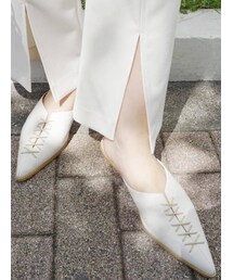 MERCURYDUO | レースアップローヒールスリッパサンダル(サンダル)