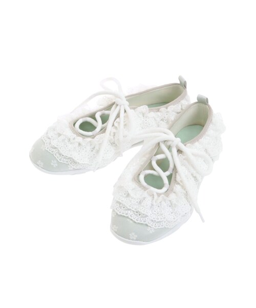 merry jenny（メリージェニー）の「Frill Ballet Sneakers（スニーカー・レディース・オフホワイト/アイボリー/ブラック/ミントグリーン・M/L）」の16枚目の写真