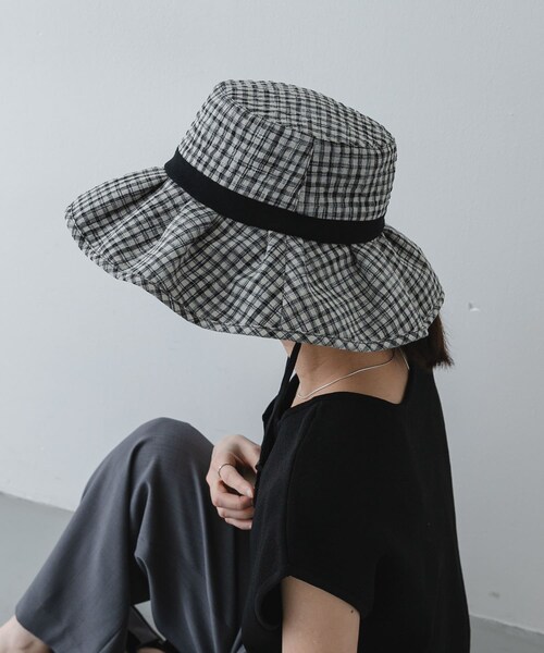 SENSE OF PLACE by URBAN RESEARCH（センスオブプレイスバイアーバンリサーチ）の「ジュートライクフリルハット（ハット・レディース・BLACK/BEIGE/BLK×WHT・One）」の18枚目の写真