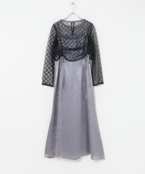URBAN RESEARCH ROSSO（アーバンリサーチロッソ）の「kaene　ドロストギャザーセパレートドレス（ワンピース・レディース・GRAY/MINT・36）」の7枚目の写真