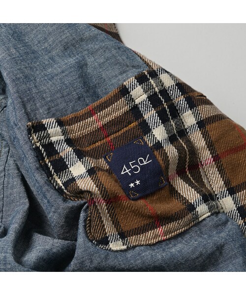 45R（フォーティファイブアール）の「インディゴネルの9084ポケットシャツ（その他・レディース・76-インディゴグレンチェック/77-インディゴタータンチェック・01-XS/02-S/03-M/04-L）」の21枚目の写真