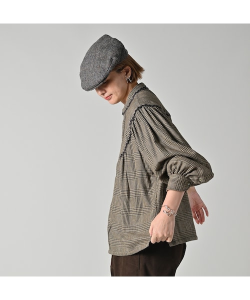 45R（フォーティファイブアール）の「インディゴネルのタンバリンブラウス（その他・レディース・76-インディゴグレンチェック/77-インディゴタータンチェック・02-M/03-L）」の6枚目の写真