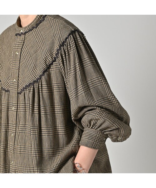 45R（フォーティファイブアール）の「インディゴネルのタンバリンブラウス（その他・レディース・76-インディゴグレンチェック/77-インディゴタータンチェック・02-M/03-L）」の10枚目の写真