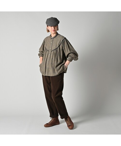 45R（フォーティファイブアール）の「インディゴネルのタンバリンブラウス（その他・レディース・76-インディゴグレンチェック/77-インディゴタータンチェック・02-M/03-L）」の4枚目の写真