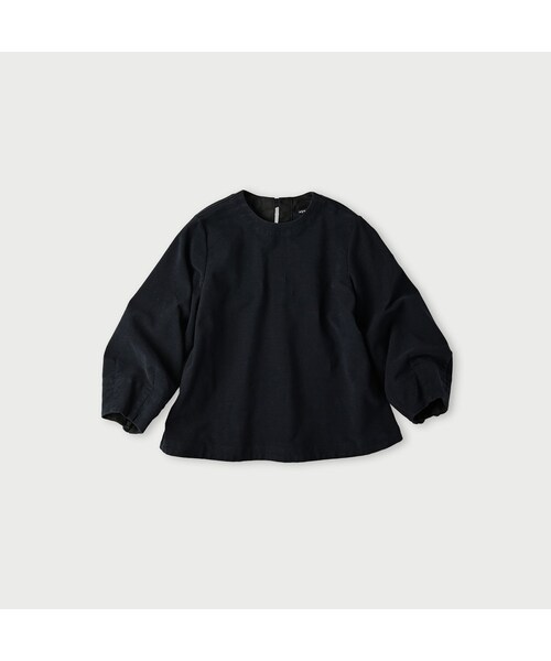 45R（フォーティファイブアール）の「モールサージストレッチのパフブラウス（その他・レディース・62-カーキ/75-ネイビー/83-茶/92-クロ・02-M/03-L）」の2枚目の写真