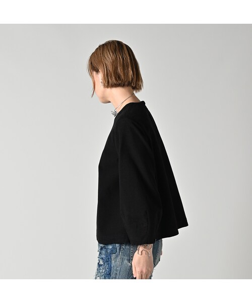 45R（フォーティファイブアール）の「モールサージストレッチのパフブラウス（その他・レディース・62-カーキ/75-ネイビー/83-茶/92-クロ・02-M/03-L）」の10枚目の写真