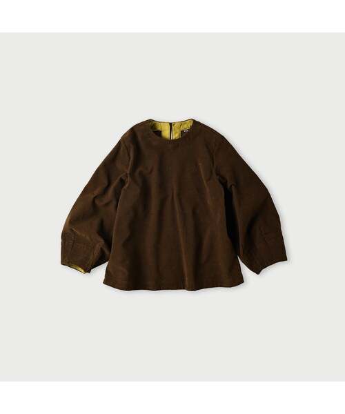 45R（フォーティファイブアール）の「モールサージストレッチのパフブラウス（その他・レディース・62-カーキ/75-ネイビー/83-茶/92-クロ・02-M/03-L）」の3枚目の写真