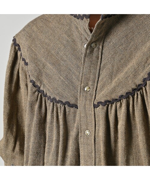 45R（フォーティファイブアール）の「インディゴネルのタンバリンブラウス（その他・レディース・75-インディゴヘリンボン・02-M/03-L）」の8枚目の写真