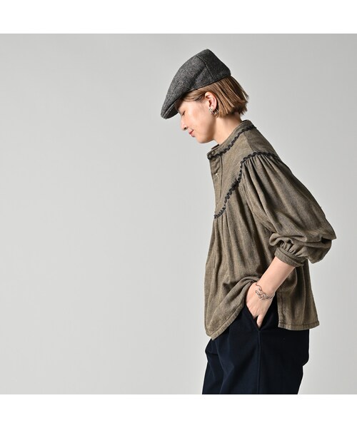 45R（フォーティファイブアール）の「インディゴネルのタンバリンブラウス（その他・レディース・75-インディゴヘリンボン・02-M/03-L）」の5枚目の写真