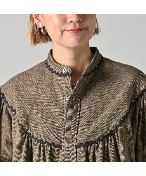 45R（フォーティファイブアール）の「インディゴネルのタンバリンブラウス（その他・レディース・75-インディゴヘリンボン・02-M/03-L）」の7枚目の写真