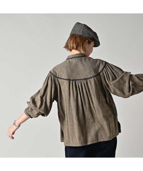 45R（フォーティファイブアール）の「インディゴネルのタンバリンブラウス（その他・レディース・75-インディゴヘリンボン・02-M/03-L）」の6枚目の写真