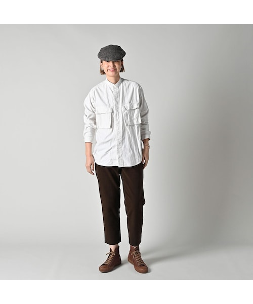 45R（フォーティファイブアール）の「薄バックサテンの908ニームシャツ（その他・レディース・06-アンティークホワイト/62-カーキ/75-ネイビー・01-XS/02-S/03-M/04-L/05-XL）」の6枚目の写真