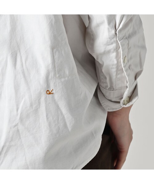 45R（フォーティファイブアール）の「薄バックサテンの908ニームシャツ（その他・レディース・06-アンティークホワイト/62-カーキ/75-ネイビー・01-XS/02-S/03-M/04-L/05-XL）」の17枚目の写真