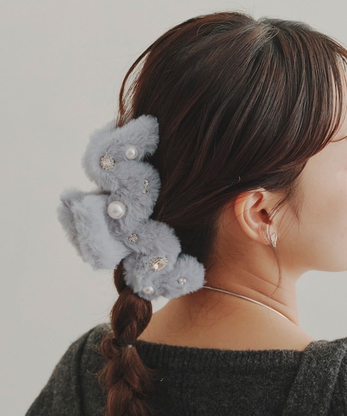 Lattice（Lattice）の「ビジューエコファークリップ（バレッタ/ヘア