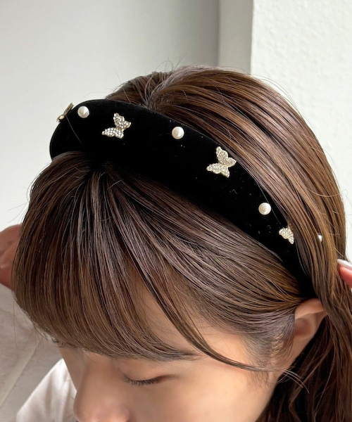 希少★ドルチェ＆ガッバーナ ベロア カチューシャ バラ ビジュー レディース 箱 Lattice（Lattice）の「ビジューベロアカチューシャ（カチューシャ