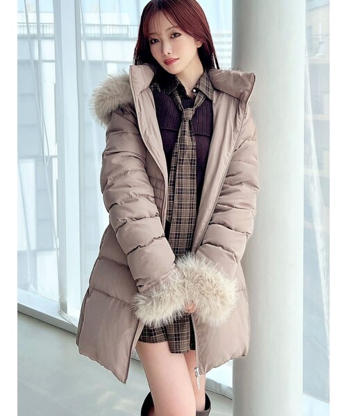 RESEXXY（リゼクシー）の「フード付きダウンコート【完売サイズは品番：1526100221で販売中】（ダウンジャケット/コート・レディース・ホワイト/ブラック/ベージュ/ミックス・S/M）」の15枚目の写真