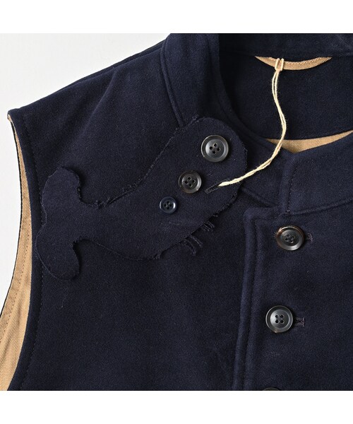 45R（フォーティファイブアール）の「コットンフランネルの908スタンドベスト（トップス・レディース・75-ネイビー・01-XS/02-S/03-M/04-L）」の18枚目の写真