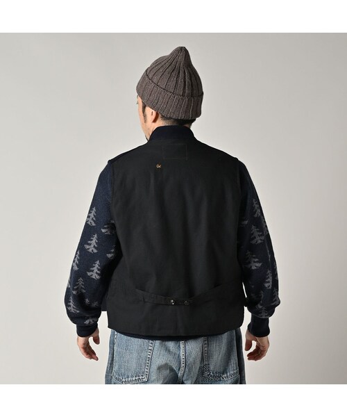 45R（フォーティファイブアール）の「コットンフランネルの908スタンドベスト（トップス・レディース・75-ネイビー・01-XS/02-S/03-M/04-L）」の10枚目の写真