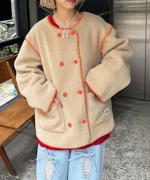 CIAOPANIC（チャオパニック）の「【HELLO.SANFRANCISCO/ハローサンフランシスコ】ハマグリステッチボアジャケット（ジャケット/アウター）」