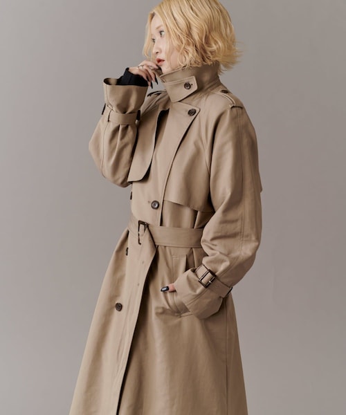 Lui's（ルイス）の「【mi-企画】ロングトレンチコート（トレンチコート・レディース・ブラック/グレー・S/M）」の2枚目の写真