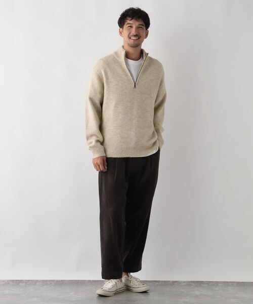 FOUND GOOD（ファウンドグッド）の「フワフワハーフジップニット/31105023（トップス・ブラック(09)/グレー(18)/ベージュ(52)・S/M/L/XL）」の12枚目の写真