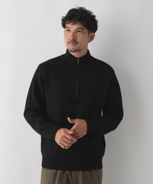 FOUND GOOD（ファウンドグッド）の「フワフワハーフジップニット/31105023（トップス・ブラック(09)/グレー(18)/ベージュ(52)・S/M/L/XL）」の6枚目の写真