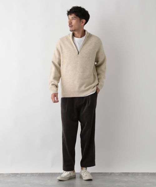 FOUND GOOD（ファウンドグッド）の「フワフワハーフジップニット/31105023（トップス・ブラック(09)/グレー(18)/ベージュ(52)・S/M/L/XL）」の11枚目の写真