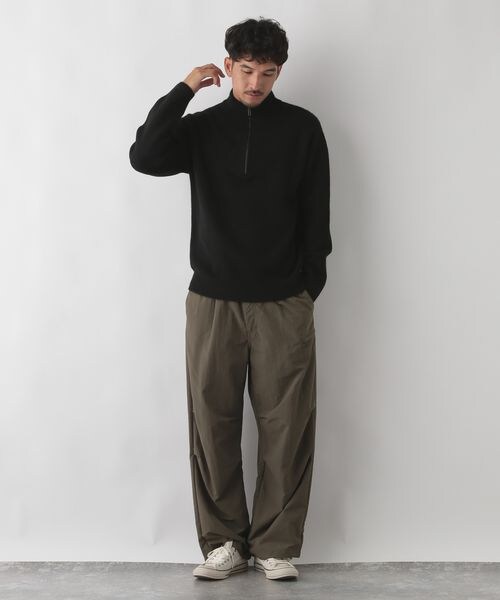 FOUND GOOD（ファウンドグッド）の「フワフワハーフジップニット/31105023（トップス・ブラック(09)/グレー(18)/ベージュ(52)・S/M/L/XL）」の3枚目の写真