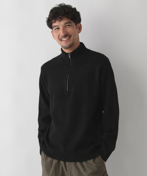 FOUND GOOD（ファウンドグッド）の「フワフワハーフジップニット/31105023（トップス・ブラック(09)/グレー(18)/ベージュ(52)・S/M/L/XL）」の4枚目の写真