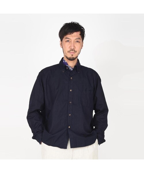 45R（フォーティファイブアール）の「オックスフォードの908オーシャンボタンダウンシャツ（インディゴ）（その他・レディース・79-インディゴ・03-M）」の2枚目の写真