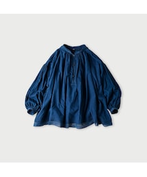 45R（フォーティファイブアール）の「インドカディレース×タックのスモックブラウス（藍）（その他・レディース）」