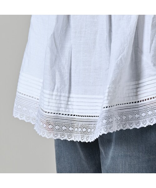 45R（フォーティファイブアール）の「インドカディレース×タックのスモックブラウス（その他・レディース・02-シロ・00-フリー）」の10枚目の写真