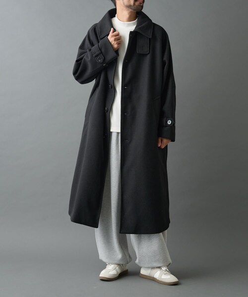 COLONY 2139(コロニートゥーワンスリーナイン)の「テックウールステンカラーロングコート(ステンカラーコート・メンズ・ブラック/グレー・L/M)」の1枚目の写真