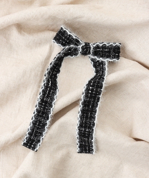 3coins（3coins）の「シャギーツイードリボンクリップ／KIDS（バレッタ/ヘアクリップ・キッズ・アイボリー/ブラック/レッド・FREE）」の2枚目の写真