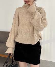 CAPRICIEUX LE'MAGE（カプリシューレマージュ）の「ケーブルキャンディニット（ニット/セーター・レディース）」