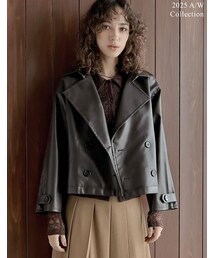 Re:EDIT（リエディ）の「フェイクレザートレンチジャケット - ジャケット/アウター通販 | 人気レディースファッション - Re:EDIT（リエディ）（その他）」