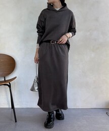 DouDou（ドゥドゥ）の「【WEB限定】起毛ダンボールポケットフーディー＋タイトスカートセット（その他・レディース）」