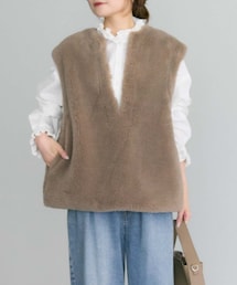 PUAL CE CIN（ピュアルセシン）の「リサイクルボアベスト（ジャケット/アウター・レディース）」