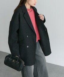 PUAL CE CIN（ピュアルセシン）の「ハンドメイド風ウール混テーラーコート（テーラードジャケット・レディース）」