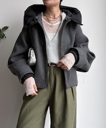 DouDou（ドゥドゥ）の「【WEB限定】フラノ×タフタブルゾン（ジャケット/アウター）」